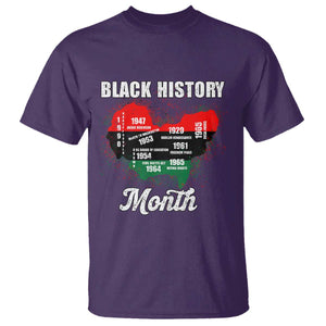 Black History Leaders T Shirt African American Milestones Map Civil Right TS10 Purple Print Your Wear
