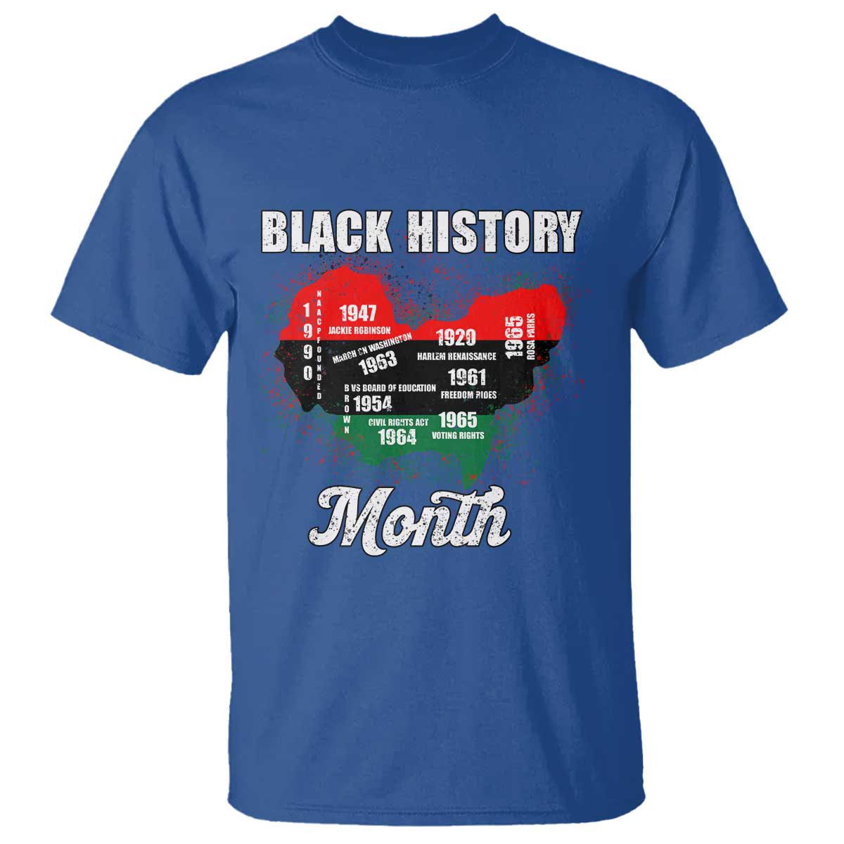 Black History Leaders T Shirt African American Milestones Map Civil Right TS10 Royal Blue Print Your Wear