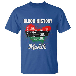 Black History Leaders T Shirt African American Milestones Map Civil Right TS10 Royal Blue Print Your Wear