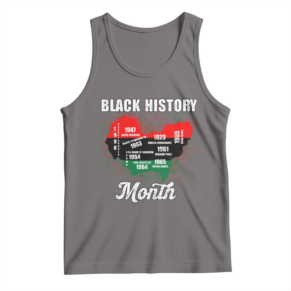 Black History Leaders Tank Top African American Milestones Map Civil Right TS10 Deep Heather Print Your Wear