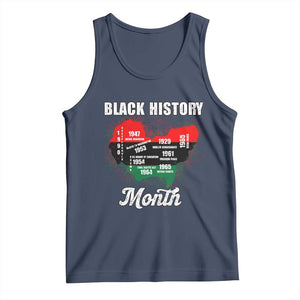 Black History Leaders Tank Top African American Milestones Map Civil Right TS10 Navy Print Your Wear