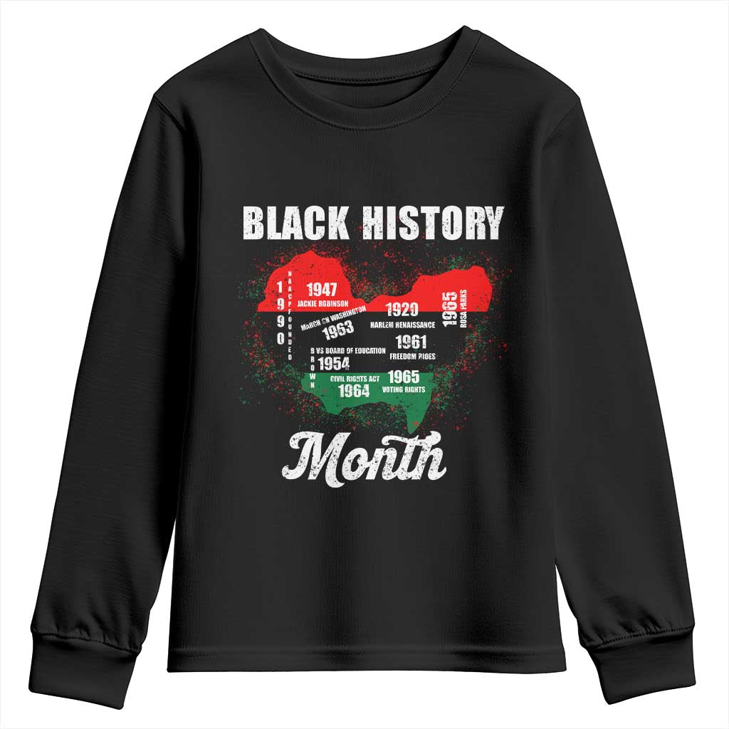 Black History Leaders Youth Sweatshirt African American Milestones Map Civil Right TS10 Black Print Your Wear