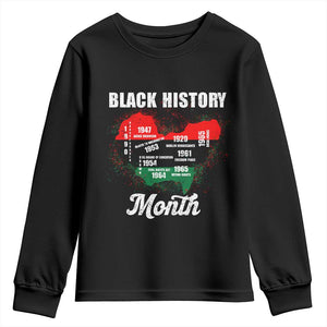 Black History Leaders Youth Sweatshirt African American Milestones Map Civil Right TS10 Black Print Your Wear