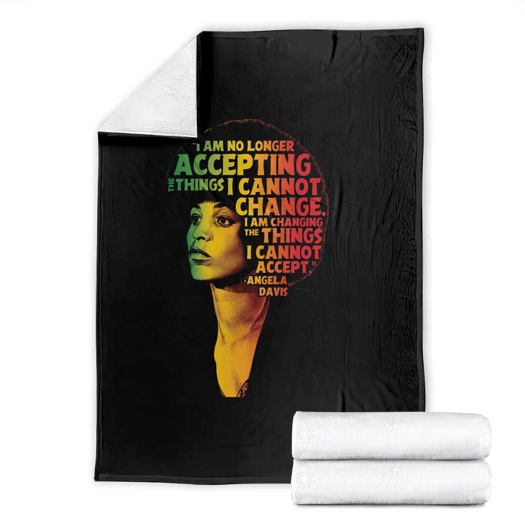 Angela Davis Inspirational Quote Throw Blanket Black History Month Afro Woman Activist TS10 Black Print Your Wear