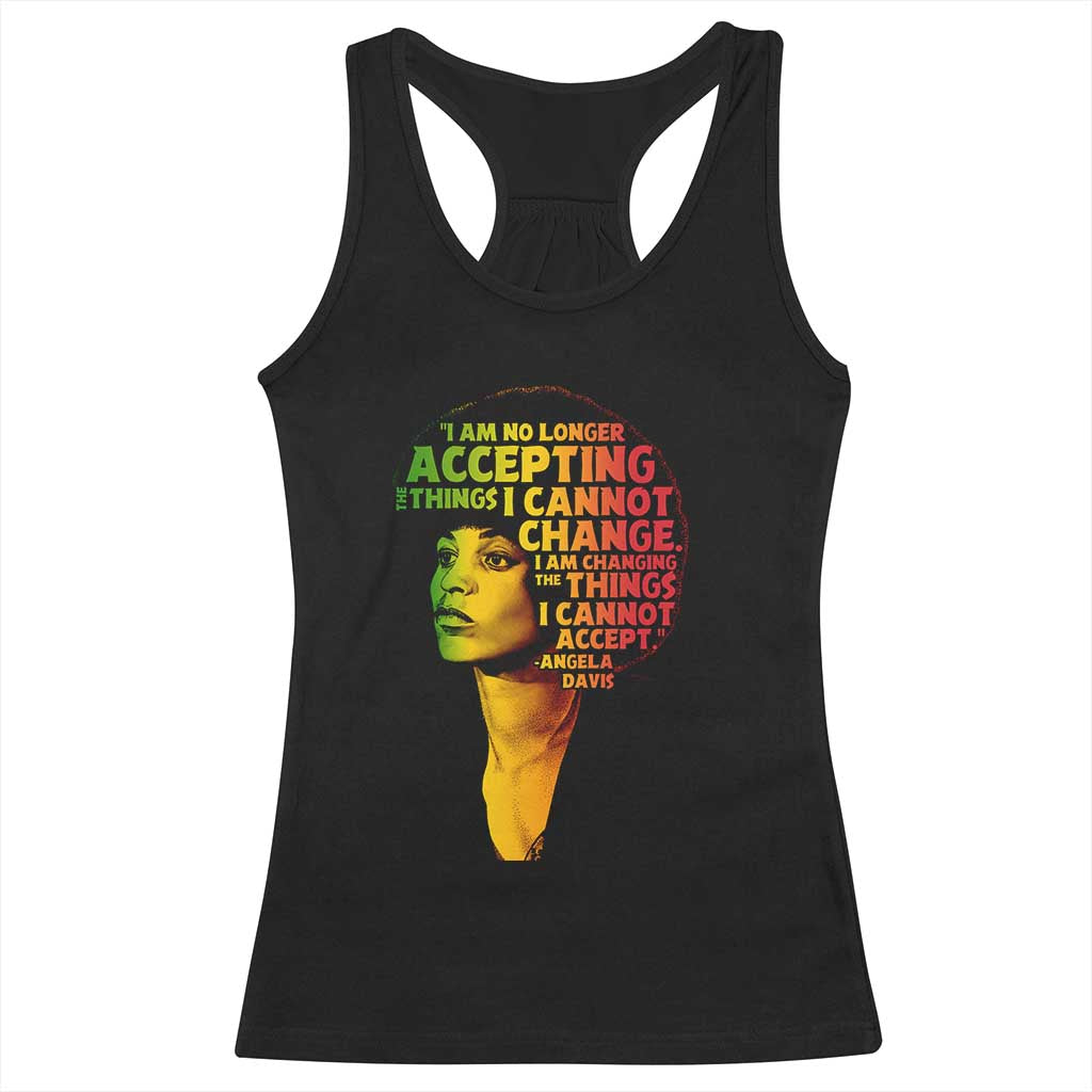 Angela Davis Inspirational Quote Racerback Tank Top Black History Month Afro Woman Activist TS10 Black Print Your Wear