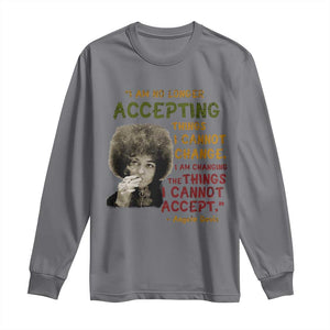 Black History Month Angela Davis Long Sleeve Shirt Black Panther Party Feminist Human Rights Inspirational Quote TS10 Charcoal Print Your Wear