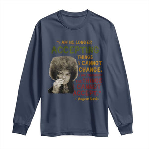 Black History Month Angela Davis Long Sleeve Shirt Black Panther Party Feminist Human Rights Inspirational Quote TS10 Navy Print Your Wear