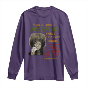 Black History Month Angela Davis Long Sleeve Shirt Black Panther Party Feminist Human Rights Inspirational Quote TS10 Purple Print Your Wear