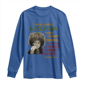 Black History Month Angela Davis Long Sleeve Shirt Black Panther Party Feminist Human Rights Inspirational Quote TS10 Royal Blue Print Your Wear