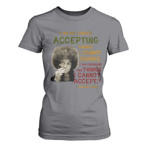 Black History Month Angela Davis T Shirt For Women Black Panther Party Feminist Human Rights Inspirational Quote TS10 Charcoal Print Your Wear