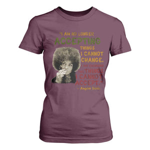 Black History Month Angela Davis T Shirt For Women Black Panther Party Feminist Human Rights Inspirational Quote TS10 Maroon Print Your Wear