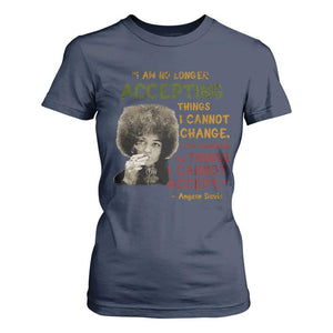 Black History Month Angela Davis T Shirt For Women Black Panther Party Feminist Human Rights Inspirational Quote TS10 Navy Print Your Wear