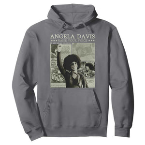 Black History Month Angela Davis Hoodie Raise Your Voice Feminist Human Rights TS10 Charcoal Print Your Wear