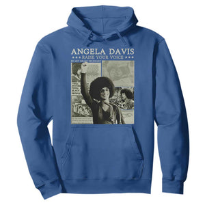 Black History Month Angela Davis Hoodie Raise Your Voice Feminist Human Rights TS10 Royal Blue Print Your Wear