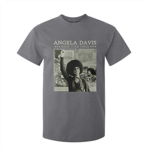 Black History Month Angela Davis T Shirt For Kid Raise Your Voice Feminist Human Rights TS10 Charcoal Print Your Wear