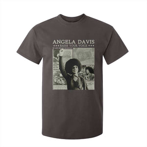 Black History Month Angela Davis T Shirt For Kid Raise Your Voice Feminist Human Rights TS10 Dark Chocolate Print Your Wear