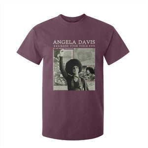 Black History Month Angela Davis T Shirt For Kid Raise Your Voice Feminist Human Rights TS10 Maroon Print Your Wear