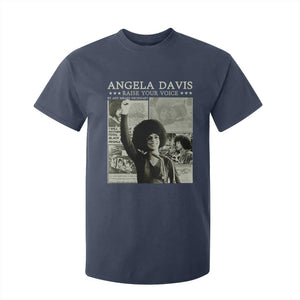 Black History Month Angela Davis T Shirt For Kid Raise Your Voice Feminist Human Rights TS10 Navy Print Your Wear