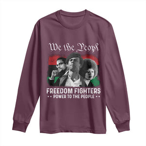 Vintage Black Panther Party Long Sleeve Shirt Huey P. Newton Malcolm X Angela Davis Black History TS10 Maroon Print Your Wear