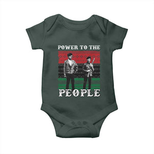 Vintage Black Panthers Party Baby Onesie Power To The People Self Defense Black History TS10 Dark Forest Green Print Your Wear