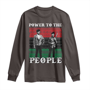 Vintage Black Panthers Party Long Sleeve Shirt Power To The People Self Defense Black History TS10 Dark Chocolate Print Your Wear