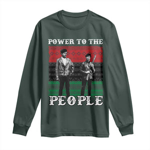 Vintage Black Panthers Party Long Sleeve Shirt Power To The People Self Defense Black History TS10 Dark Forest Green Print Your Wear