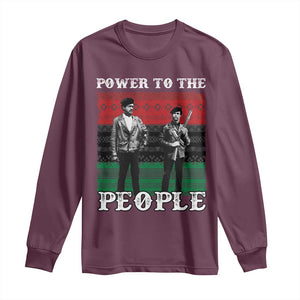 Vintage Black Panthers Party Long Sleeve Shirt Power To The People Self Defense Black History TS10 Maroon Print Your Wear