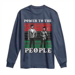 Vintage Black Panthers Party Long Sleeve Shirt Power To The People Self Defense Black History TS10 Navy Print Your Wear