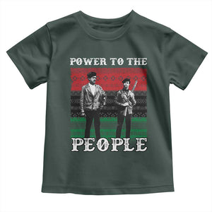 Vintage Black Panthers Party Toddler T Shirt Power To The People Self Defense Black History TS10 Dark Forest Green Print Your Wear