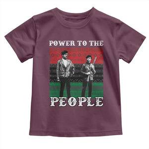 Vintage Black Panthers Party Toddler T Shirt Power To The People Self Defense Black History TS10 Maroon Print Your Wear