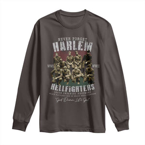 Halem Hellfighters Long Sleeve Shirt African American Black Military History Soldiers WWI WWII TS10 Dark Chocolate Print Your Wear