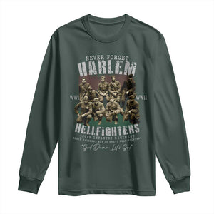 Halem Hellfighters Long Sleeve Shirt African American Black Military History Soldiers WWI WWII TS10 Dark Forest Green Print Your Wear