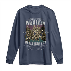 Halem Hellfighters Long Sleeve Shirt African American Black Military History Soldiers WWI WWII TS10 Navy Print Your Wear