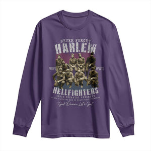 Halem Hellfighters Long Sleeve Shirt African American Black Military History Soldiers WWI WWII TS10 Purple Print Your Wear