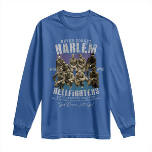 Halem Hellfighters Long Sleeve Shirt African American Black Military History Soldiers WWI WWII TS10 Royal Blue Print Your Wear