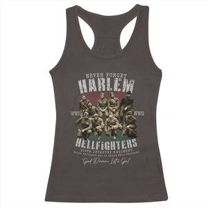 Halem Hellfighters Racerback Tank Top African American Black Military History Soldiers WWI WWII TS10 Dark Chocolate Print Your Wear