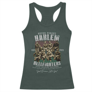 Halem Hellfighters Racerback Tank Top African American Black Military History Soldiers WWI WWII TS10 Dark Forest Green Print Your Wear