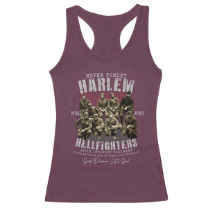 Halem Hellfighters Racerback Tank Top African American Black Military History Soldiers WWI WWII TS10 Maroon Print Your Wear