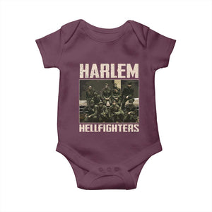 Halem Hellfighters Baby Onesie USA Black Military History Soldiers WWI WWII TS10 Maroon Print Your Wear