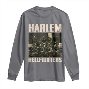 Halem Hellfighters Long Sleeve Shirt USA Black Military History Soldiers WWI WWII TS10 Charcoal Print Your Wear