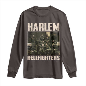 Halem Hellfighters Long Sleeve Shirt USA Black Military History Soldiers WWI WWII TS10 Dark Chocolate Print Your Wear