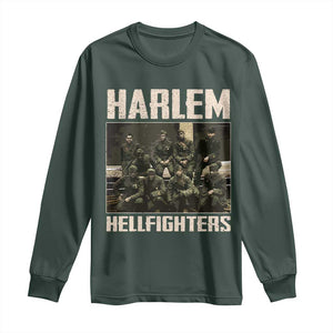 Halem Hellfighters Long Sleeve Shirt USA Black Military History Soldiers WWI WWII TS10 Dark Forest Green Print Your Wear