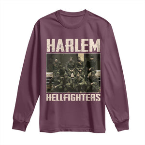 Halem Hellfighters Long Sleeve Shirt USA Black Military History Soldiers WWI WWII TS10 Maroon Print Your Wear