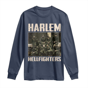 Halem Hellfighters Long Sleeve Shirt USA Black Military History Soldiers WWI WWII TS10 Navy Print Your Wear