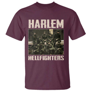 Halem Hellfighters T Shirt USA Black Military History Soldiers WWI WWII TS10 Maroon Print Your Wear