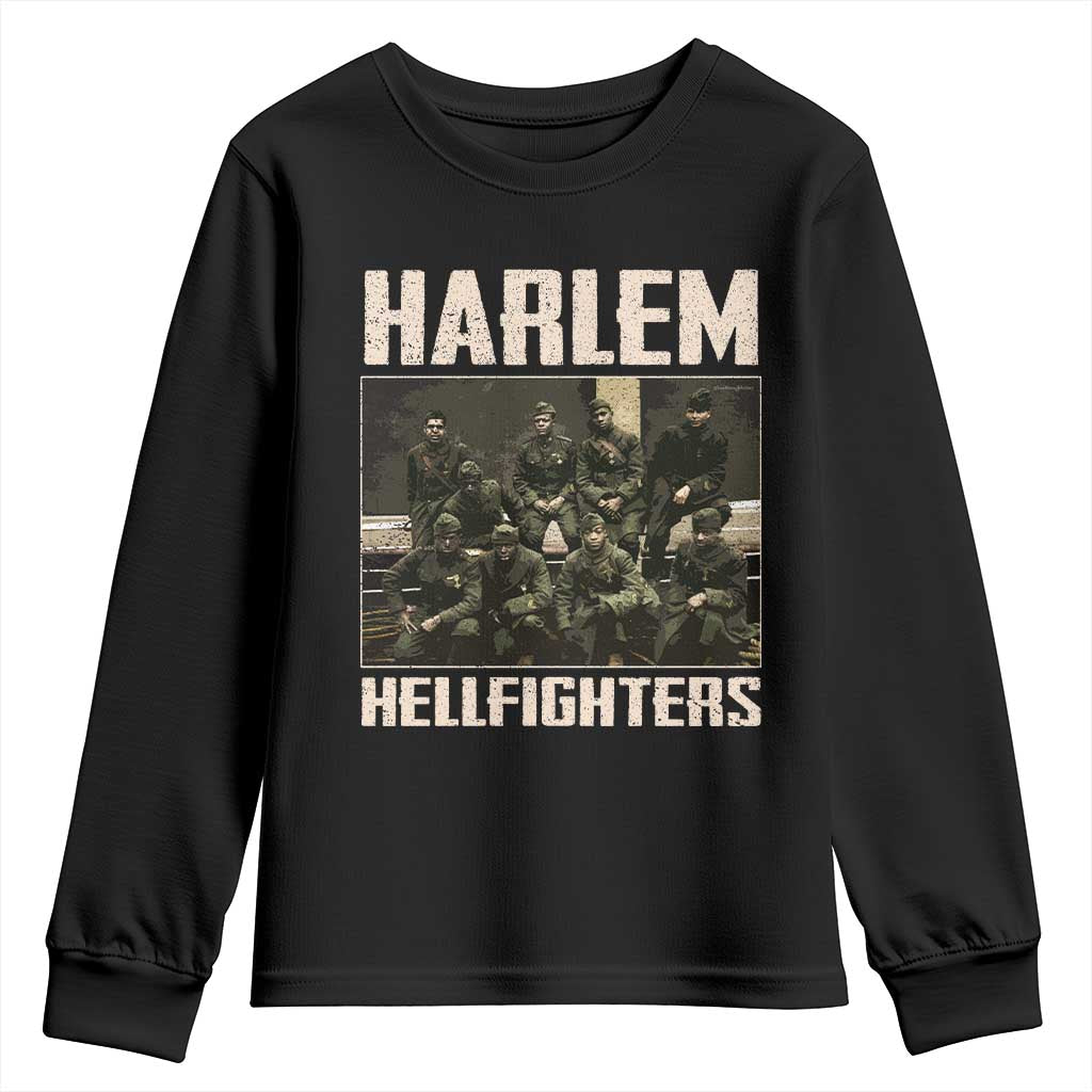 Halem Hellfighters Youth Sweatshirt USA Black Military History Soldiers WWI WWII TS10 Black Print Your Wear