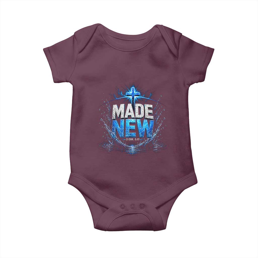Christian Baptism Baby Onesie Made Water Bible Verse Baptized TS10 Maroon Print Your Wear