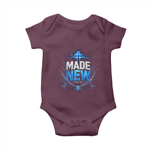 Christian Baptism Baby Onesie Made Water Bible Verse Baptized TS10 Maroon Print Your Wear