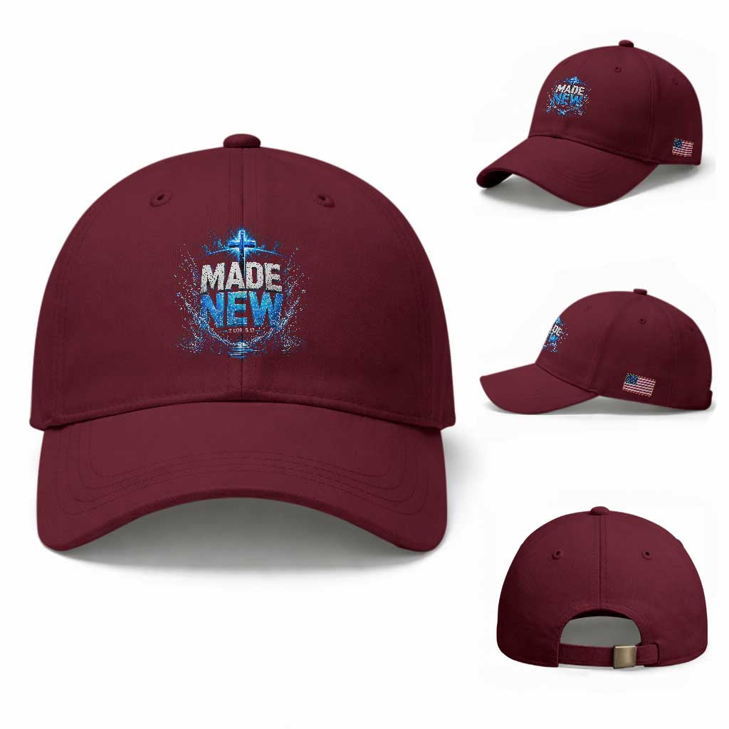 Christian Baptism Baseball Cap Made Water Bible Verse Baptized TS10 Baseball Cap Universal Fit Maroon Print Your Wear