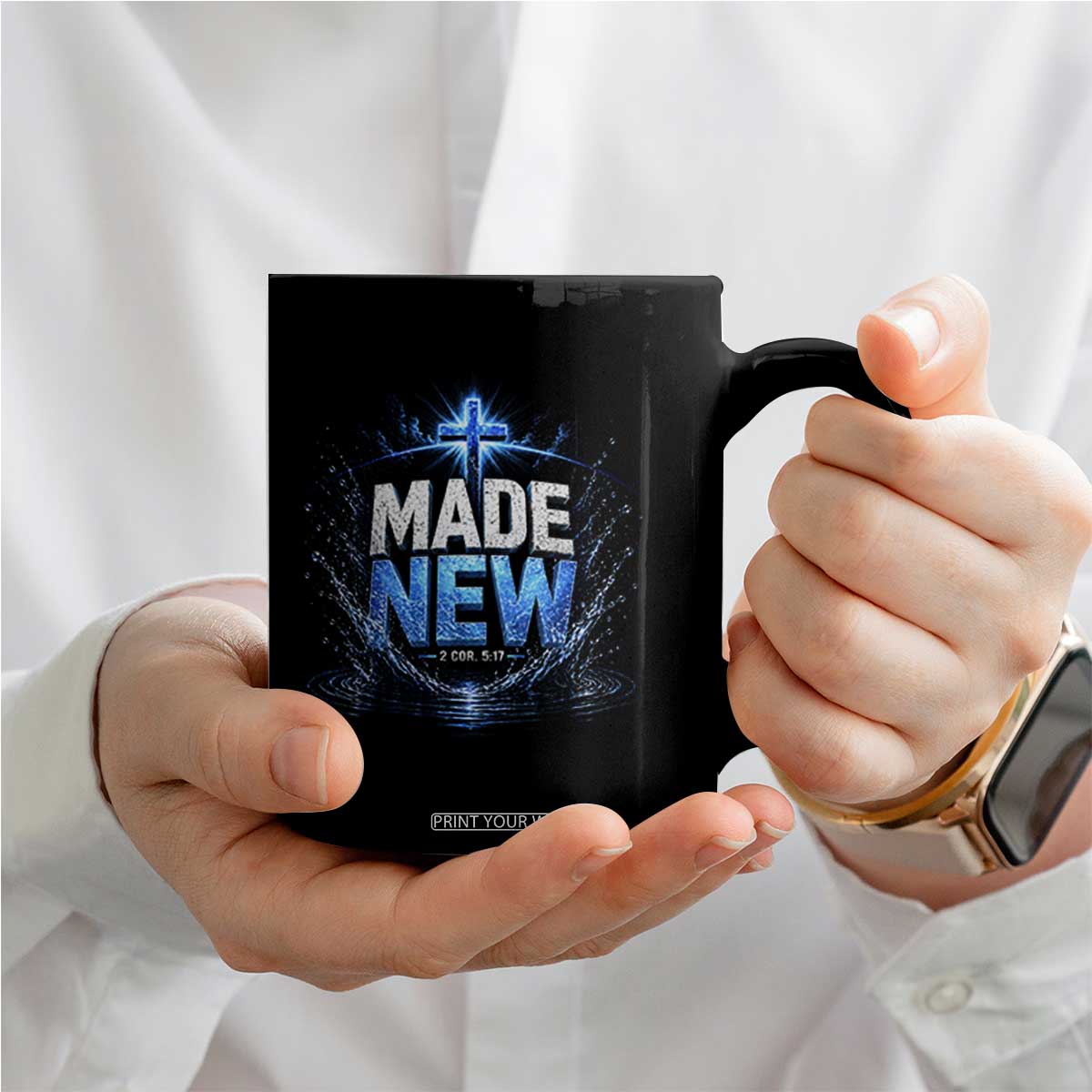 Christian Baptism Coffee Mug Made Water Bible Verse Baptized TS10 Print Your Wear